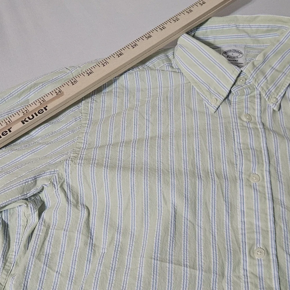 Brooks Brothers Regent LOT OF 2  L/S Shirt‎ Button NON IRON L EUC Seersucker